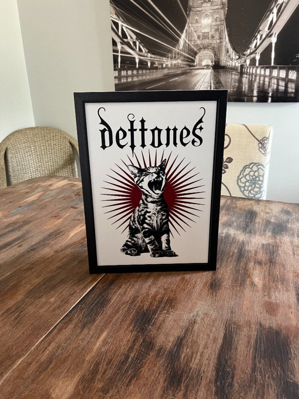 Deftones 12x16 Print – Alternative Metal Wall Art with Faux Wood Frame